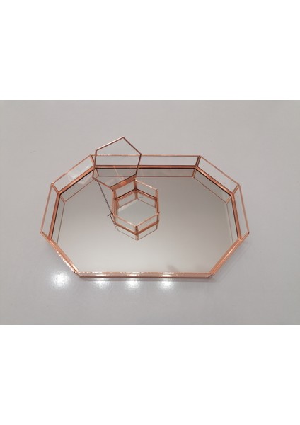 Aynalı Geometrik Model Söz Tepsi Takımı modelleri