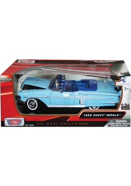Vardem Motormax 1958 Chevrolet Impala Mavi 1/24 Model Araba