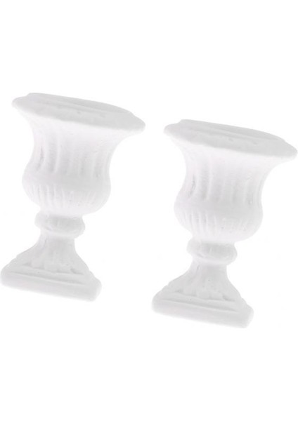 3x2 Parça 1/12 Beyaz Fot Bebek Evi Minyatür Bahçe Dekorasyonu 3 Pcs (Yurt Dışından)