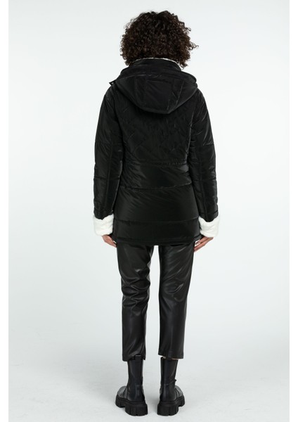 Kadın Kapitone Şişme Kaban 8513 Siyah indirimleri