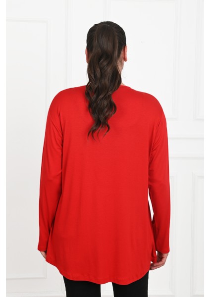 Kadın Düğme Detaylı Büyük Beden Bluz 1376-23 indirimleri