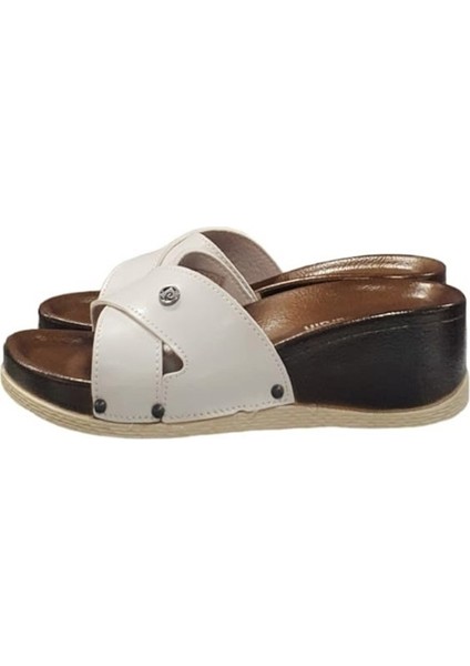 Üstü Çapraz Anatomik Dolgu Topuk Bayan Terlik modelleri