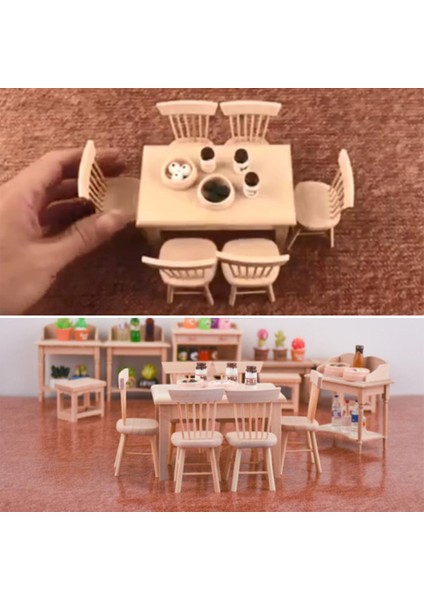 1:12 Dolls House Minyatürler El Yapımı Yemek Sandalyesi Dıy Fotoğraf Dekor Dekor (Yurt Dışından) fırsatları