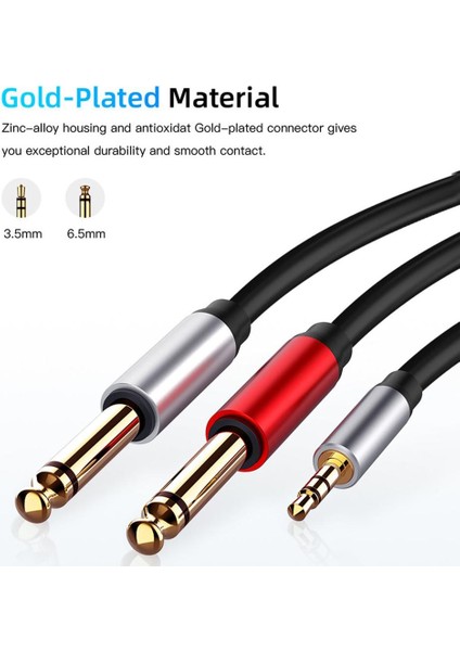 2x 3.5mm 1/8 "trs Stereo - Çift 6.35MM 1/4" Kablo (Yurt Dışından) fırsatları