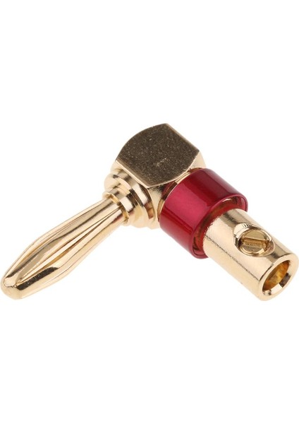 Dik Açı 90 Derece Video Ses Hoparlör Kablosu Muz Fiş Konnektörü Kırmızı (Yurt Dışından) indirimleri