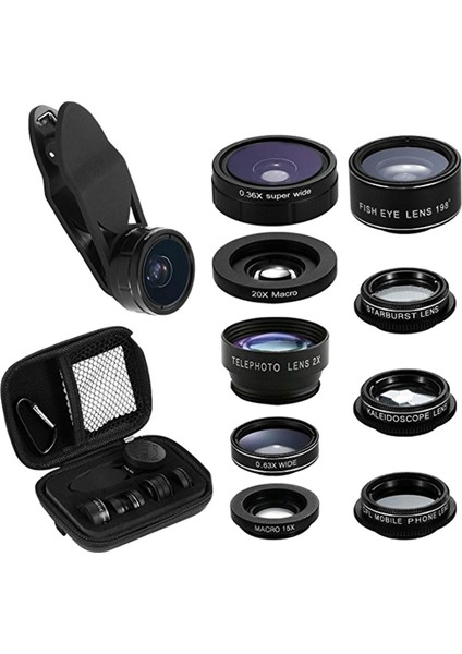 Evrensel 9 Aradan 1 Telefon Kamera Lens Kiti 0.63X Geniş Açılı Cpl Klipli Diğer (Yurt Dışından) fiyatları