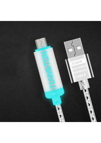 100CM Micro USB 2.0 Veri Adaptörü Şarj Kablosu LED Işık Işık Galaxy S6 S7 (Yurt Dışından)