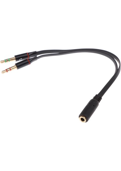 Pc Kulaklığı'ndan Telefon Adaptörüne 3.5mm Kadın Ila 2 Ayrıştırıcı Kablo Siyah (Yurt Dışından)