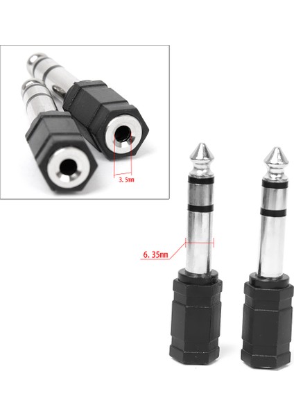 2 Adet 6.35 mm Fişe 3,5 mm Stereo Sokete (Yurt Dışından)