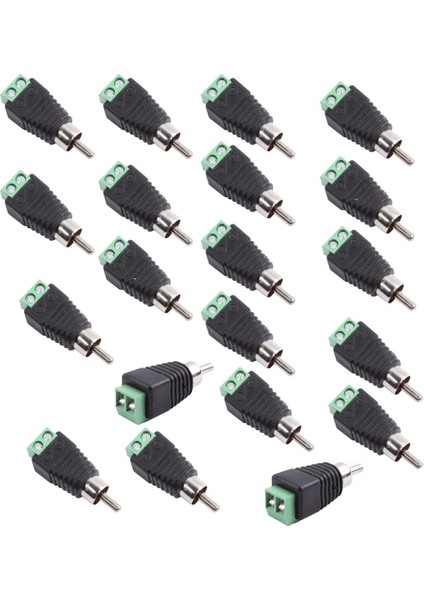 20PCS Rca Erkek Adaptör Set Konektör Kablosu Rca Dişi Rca (Yurt Dışından)