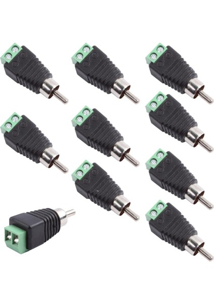 20PCS Rca Erkek Adaptör Set Konektör Kablosu Rca Dişi Rca (Yurt Dışından)