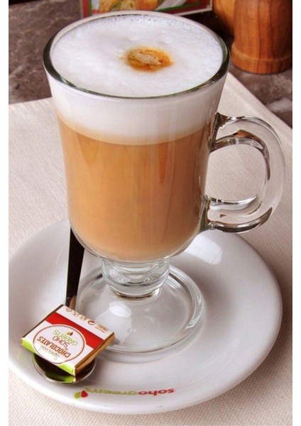 4'lü Kulplu Cam Latte Cappuccino Macchiato Nescafe Irish Coffee Kupası