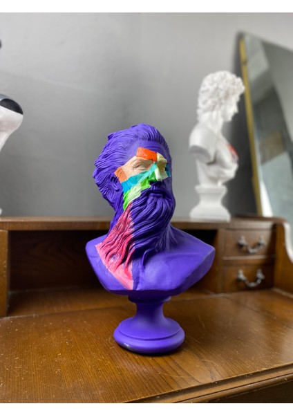 Poseidon 'patchwork' Dekoratif Heykel, Pop Art Roma Yunan Heykelleri