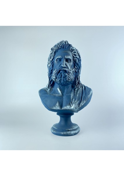 Zeus 'silver Tone' Dekoratif Heykel, Pop Art Roma Yunan Heykelleri