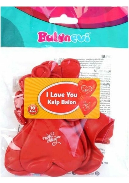 TKP8778 4+1 Kalp Balon Kırmızı 12 Inç 10LU -Balonevi