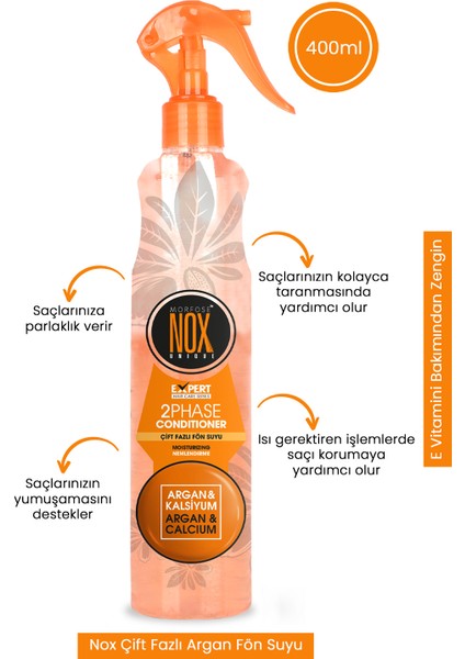 Nox Çift Fazlı Argan Ve Kalsiyum Fön Suyu 400 Ml fiyatları
