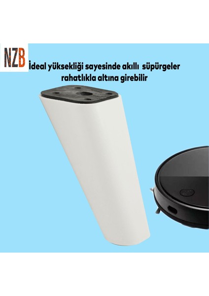 Lüks Mobilya Kanepe Sehpa Tv Ünitesi Koltuk Ayağı 12 cm Beyaz Oval Baza Ayak modelleri