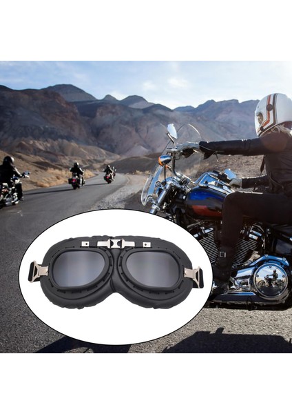 2 Parça Motosiklet Goggles Tarzı Açık Gözlük Scooter Atv Gri ve Renkli (Yurt Dışından)