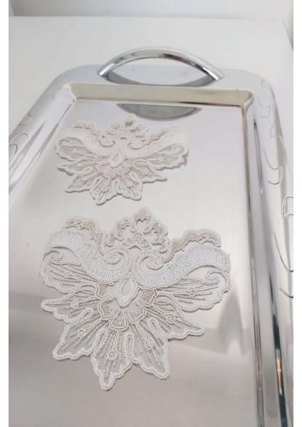 6 Adet Angelic Beyaz & Gold Fransız Tarzı Modern Bardak Altlığı & Kokteyl Peçetesi fiyatları