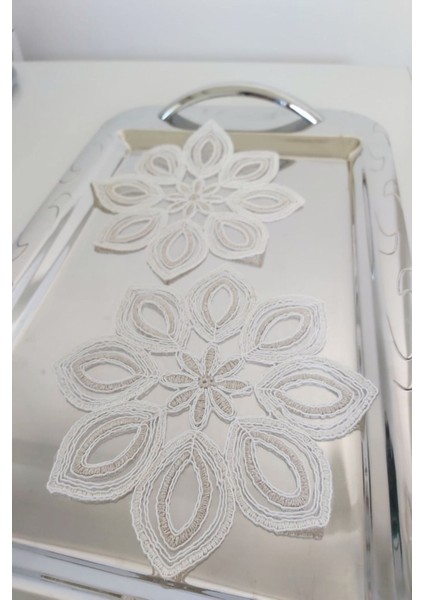 6 Adet Daisy Krem & Gold Fransız Tarzı Modern Bardak Altlığı & Kokteyl Peçetesi fiyatları