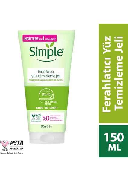 Kind To Skin Ferahlatıcı Yüz Temizleme Jeli B5 + E Vitamini Pürüzsüz ve Sağlıklı Cilt 150 ml