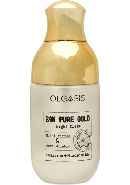 24K Pure Gold Hydratıng Glow Night Cream 50ML 24K Saf Altın Parçacıklı Nemlendirici Gece Bakım Kremi