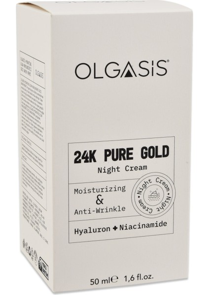 24K Pure Gold Hydratıng Glow Night Cream 50ML 24K Saf Altın Parçacıklı Nemlendirici Gece Bakım Kremi