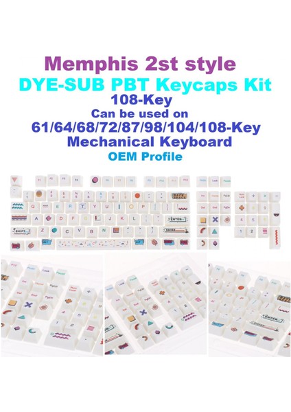 108 Anahtar Anahtar Kapakları 61/87/104/108 Mekanik Oyun Klavyesi R2 (Yurt Dışından) modelleri