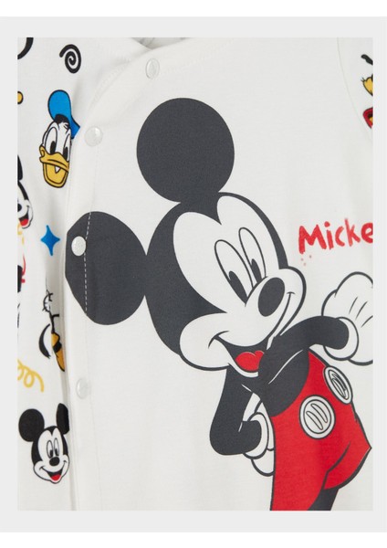 Disney Mickey Mouse Lisanslı Erkek Bebek Uzun Kol Patikli Tulum 20839