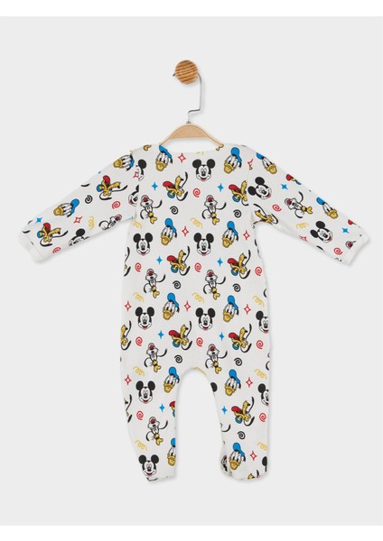 Disney Mickey Mouse Lisanslı Erkek Bebek Uzun Kol Patikli Tulum 20839