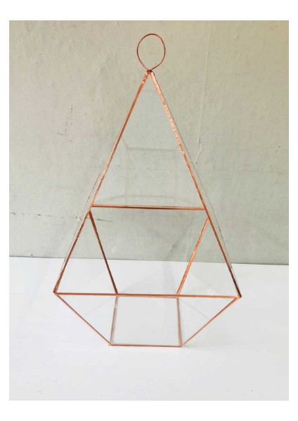 Üçgen Pramit Cam Mumluk