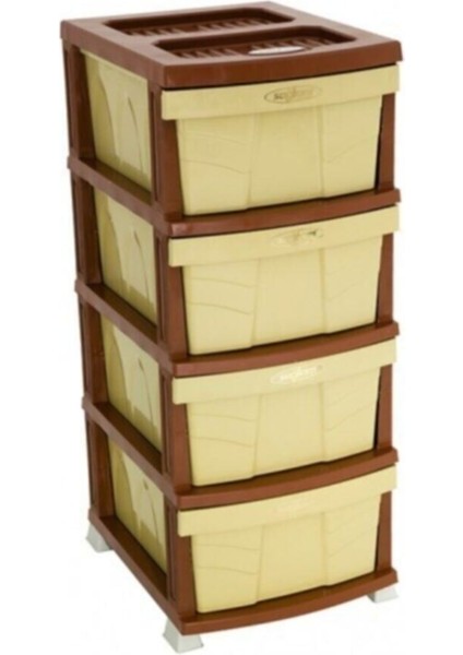 Plastik Elegant Düz Komidin (4 Çekmeceli Sebzelik) Çölbeji