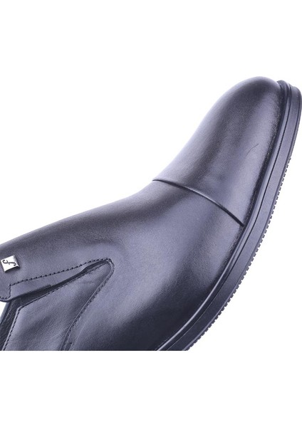 2906 Erkek Siyah Deri Bağcıksız Klasik Ayakkabı indirimleri