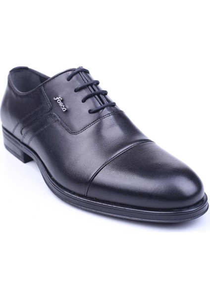 2512 Erkek Siyah Bağcıklı Deri Kauçuk Klasik Ayakkabı