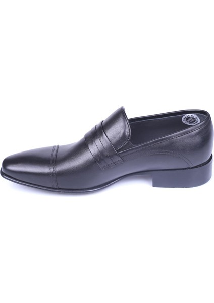 6059 Erkek Siyah Deri Bağcıksız Klasik Ayakkabı fiyatları