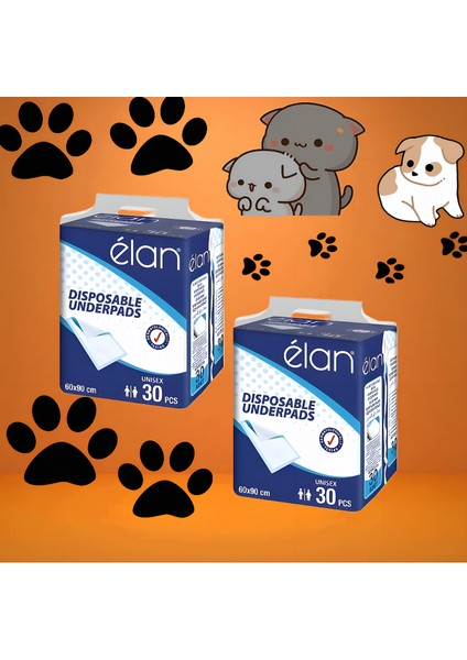 Kedi ve Köpek Çiş Pedi 60X90 30'lu 2 Paket