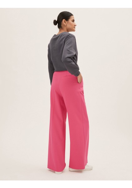 Marks & Spencer Pile Detaylı Wide Leg Pantolon