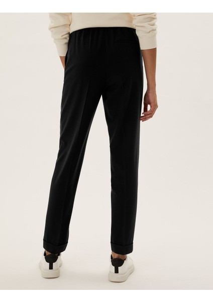 Tapered Fit Kemer Detaylı Pantolon