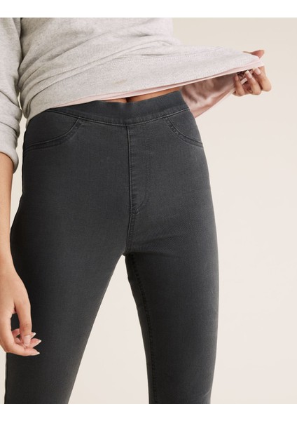 Yüksek Belli Jegging Jean Pantolon