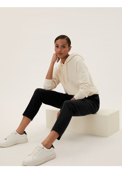 Tapered Fit Kemer Detaylı Pantolon