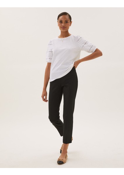 Slim Fit Ankle Grazer Pantolon