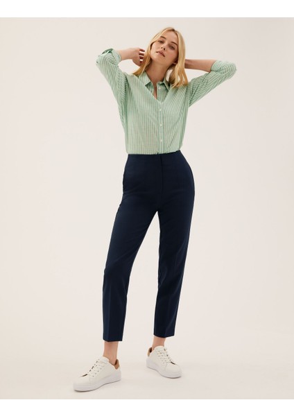 Yüksek Bel Tapered Fit Pantolon