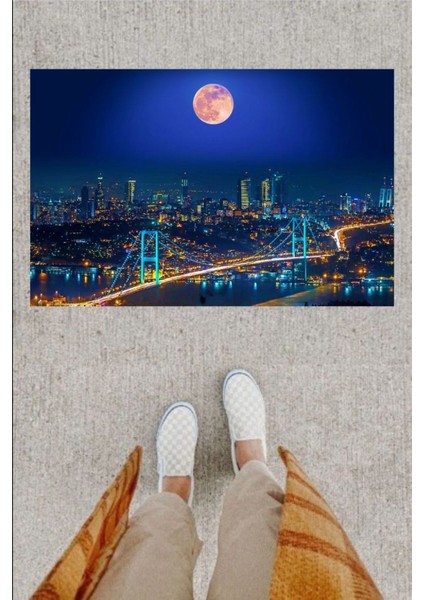 Kapı Önü Paspası Dijital Baskı Istanbul Serisi Dekoratif 13