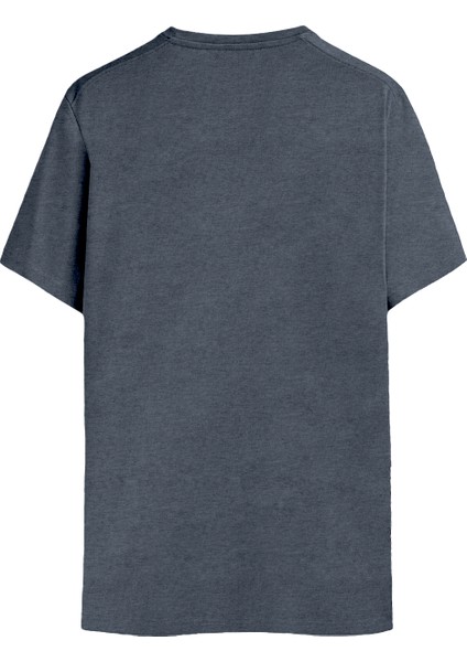 Basic Tişört Bisiklet Yaka Regular Fit Tshirt Erkek Pamuklu Düz  Melanj-Nakişli Q Logo