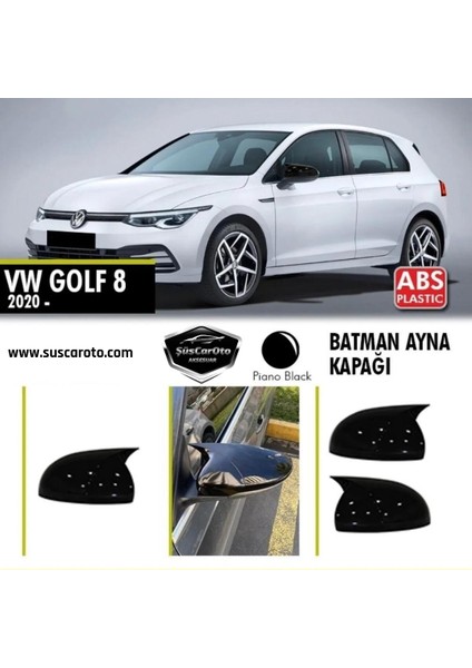 Vw Golf 8 2021 Sonrası Uyumlu Batman Yarasa Ayna Kapağı Piano Black Abs Plastik