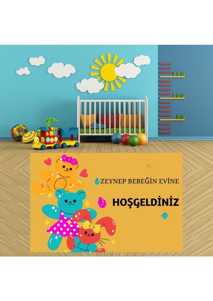 Bebek Odaları ve Activiteleri Için Dekoratif Paspas Kişiye Özel P-1953