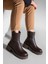Kadın Hakiki Deri Günlük Bot Kalın Tırtıklı Taban Fesko 2
