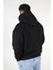 Erkek Sweatshirt Kapüşonlu Baskılı Siyah Kalın İçi Polarlı 3