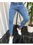 Erkek Mavi Tırnaklı Denım Slimfit Likralı Jean Kot pantolon 1
