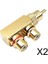 2x Rca Ayırıcı Adaptörü Rca Erkek Ila Iki Rca Dişi Altın Kaplama Metal Dik Açı (Yurt Dışından) 1